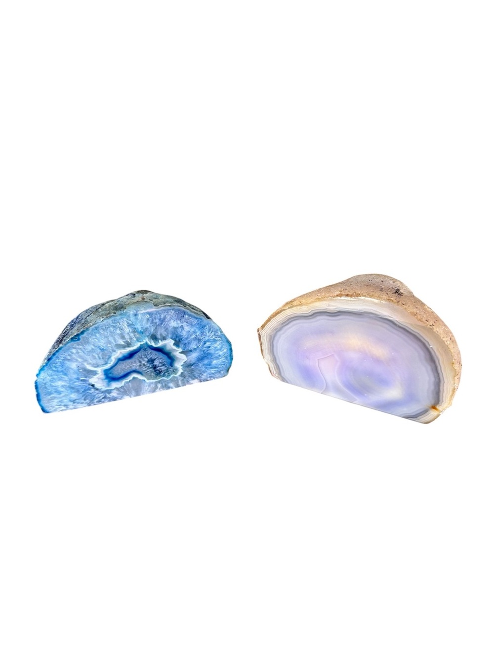 Unlisted Blue and Lavender Agate Bookends